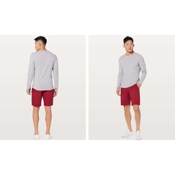 Lululemon Men's Commission Short Slim Chino 9" Oxblood Red Sz 36 - Picture 7 of 9